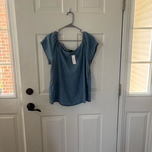 Banana Republic Chambray Blue Blouse